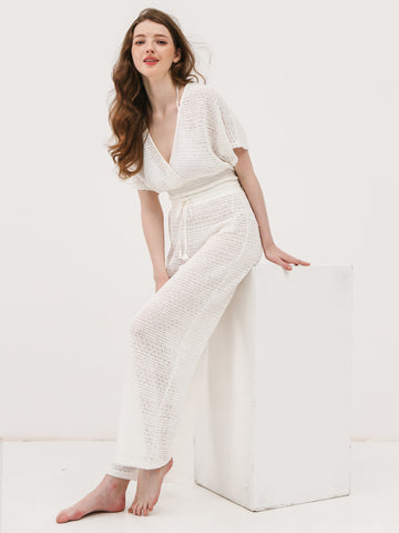 Resort Vibe Crochet Top Cover Pants